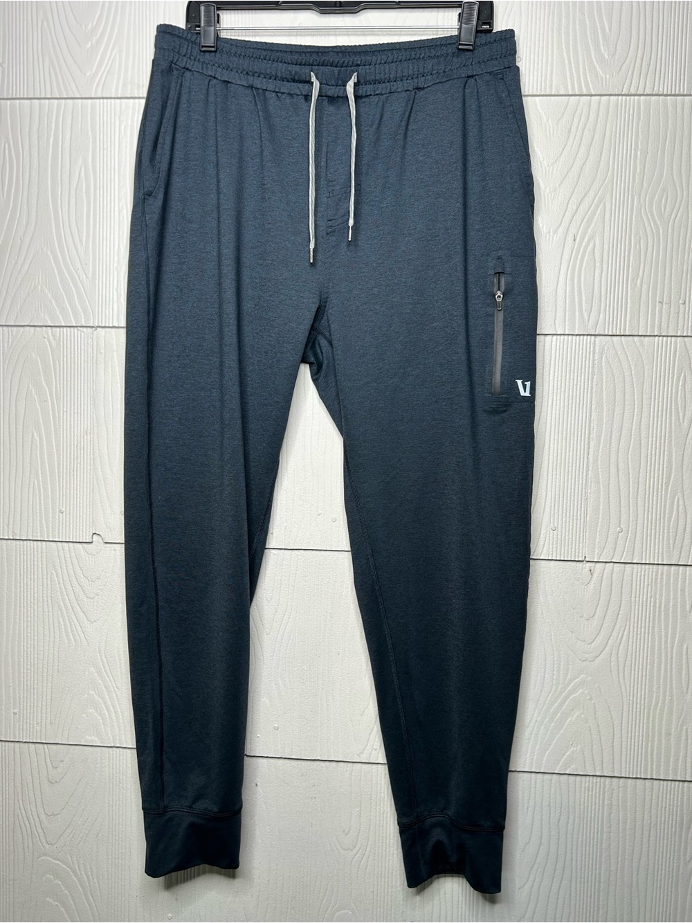 Vuori Men's Dark Slate Drawstring Joggers with Zip Pocket